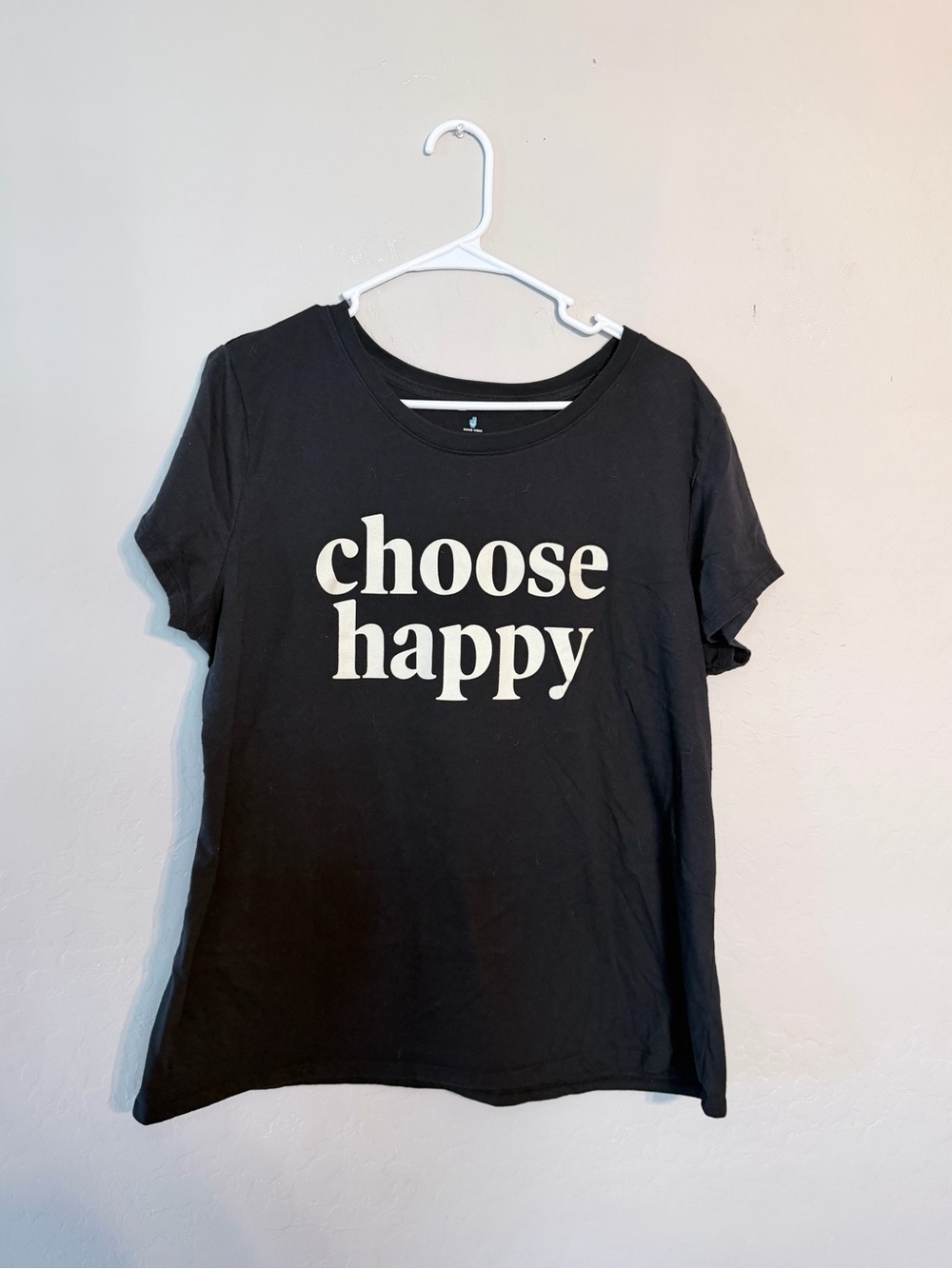 Choose Happy Black Graphic Tee - Women XL